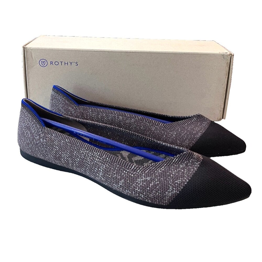 Rothy's The Point NEW Twilight Metallic CapToe Flats Womens RETIRED Size 11.5